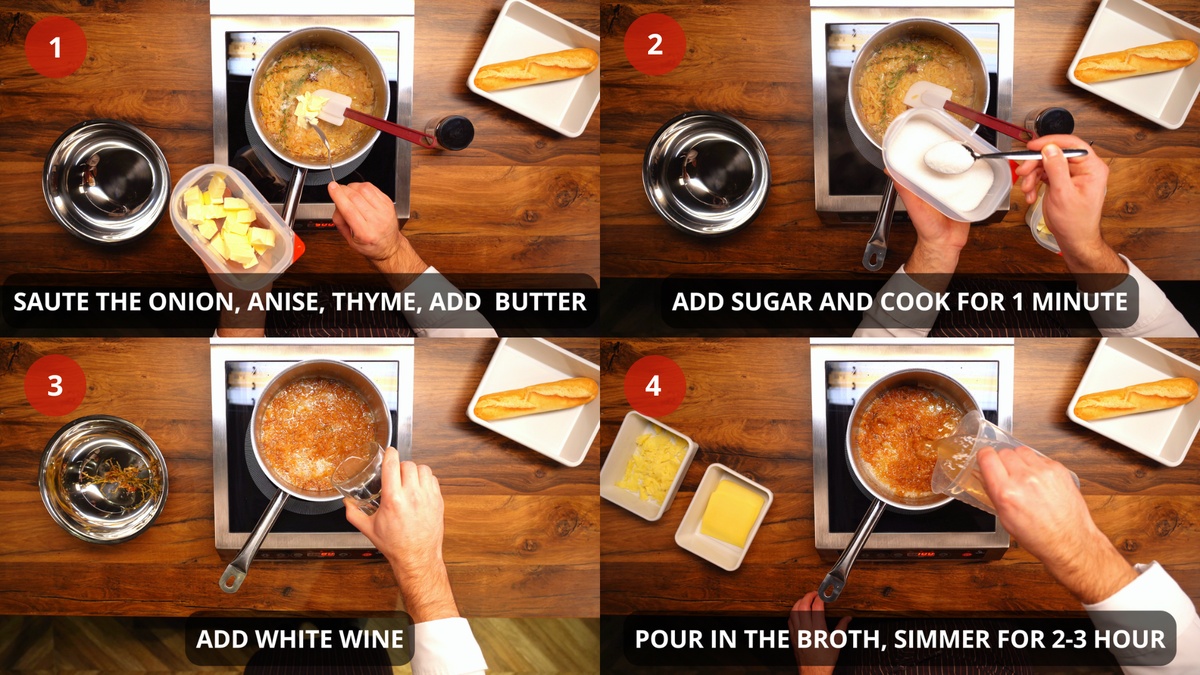 French Onion Soup Recipe Step By Step 1-4