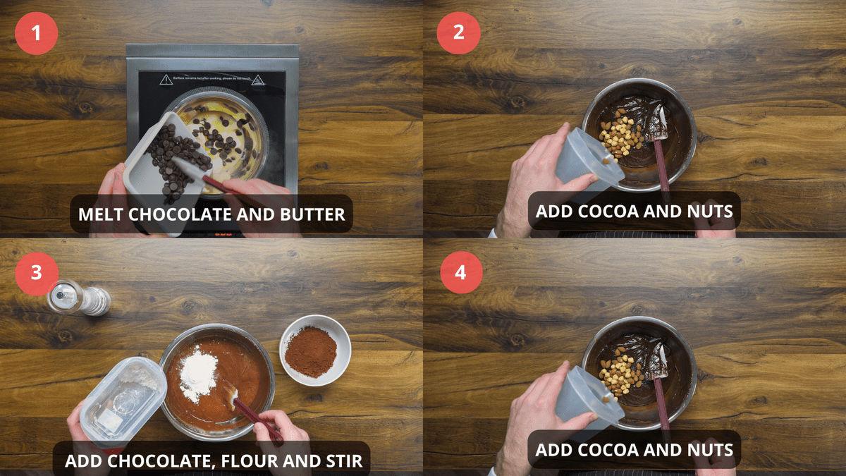 Brownies Recipe step by step - step 1-4