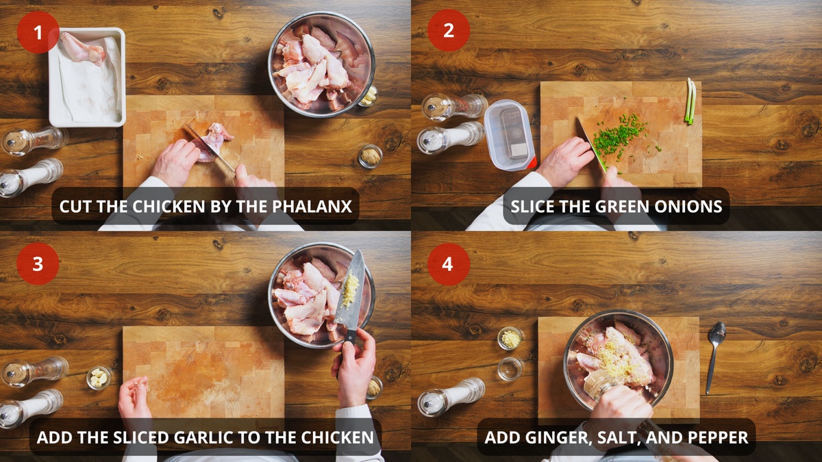 Korean Fried Chicken recipe step by step 1-4