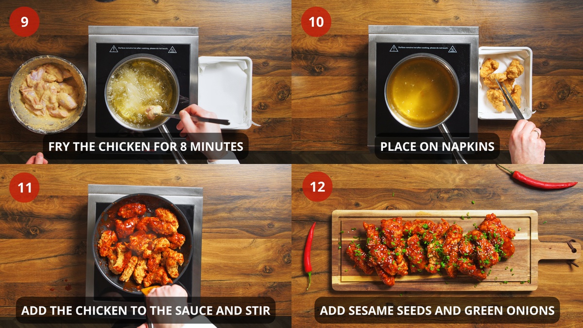 Korean Fried Chicken recipe step by step 9-12
