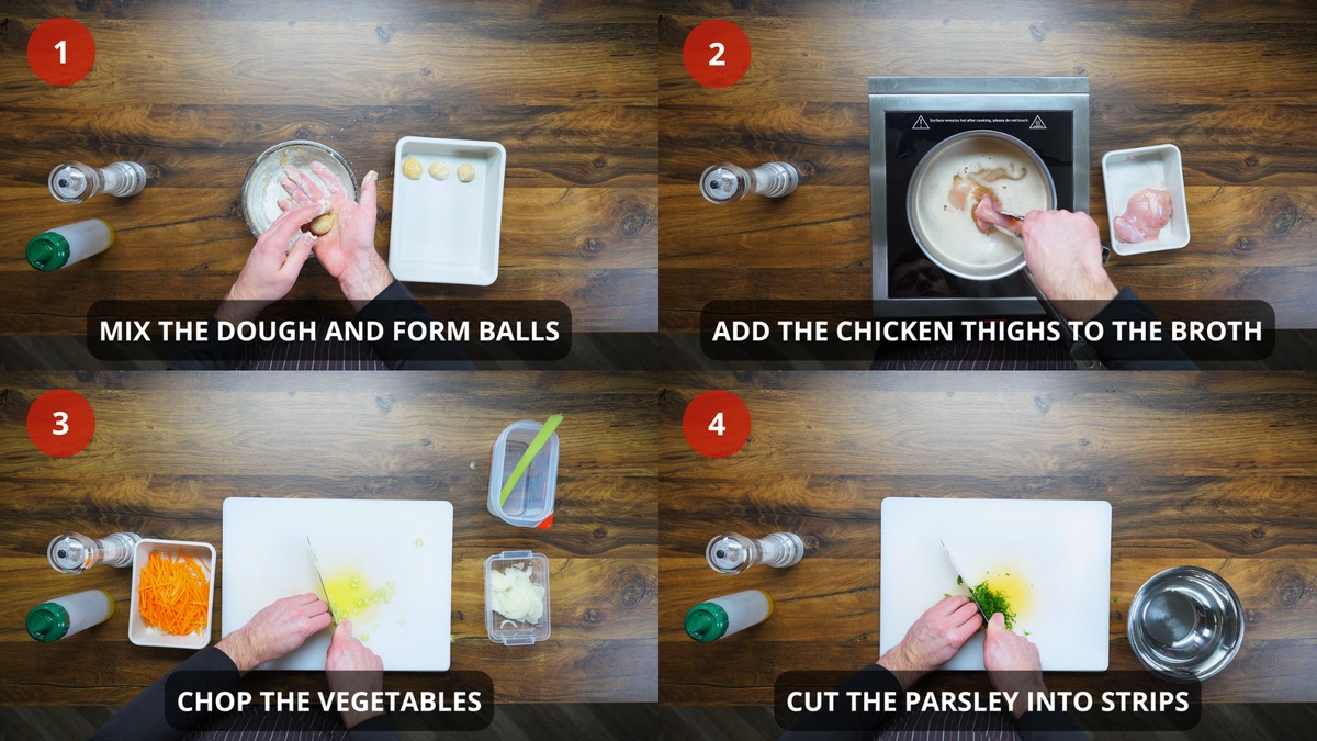 Matzo Ball Soup recipe step by step 1-4