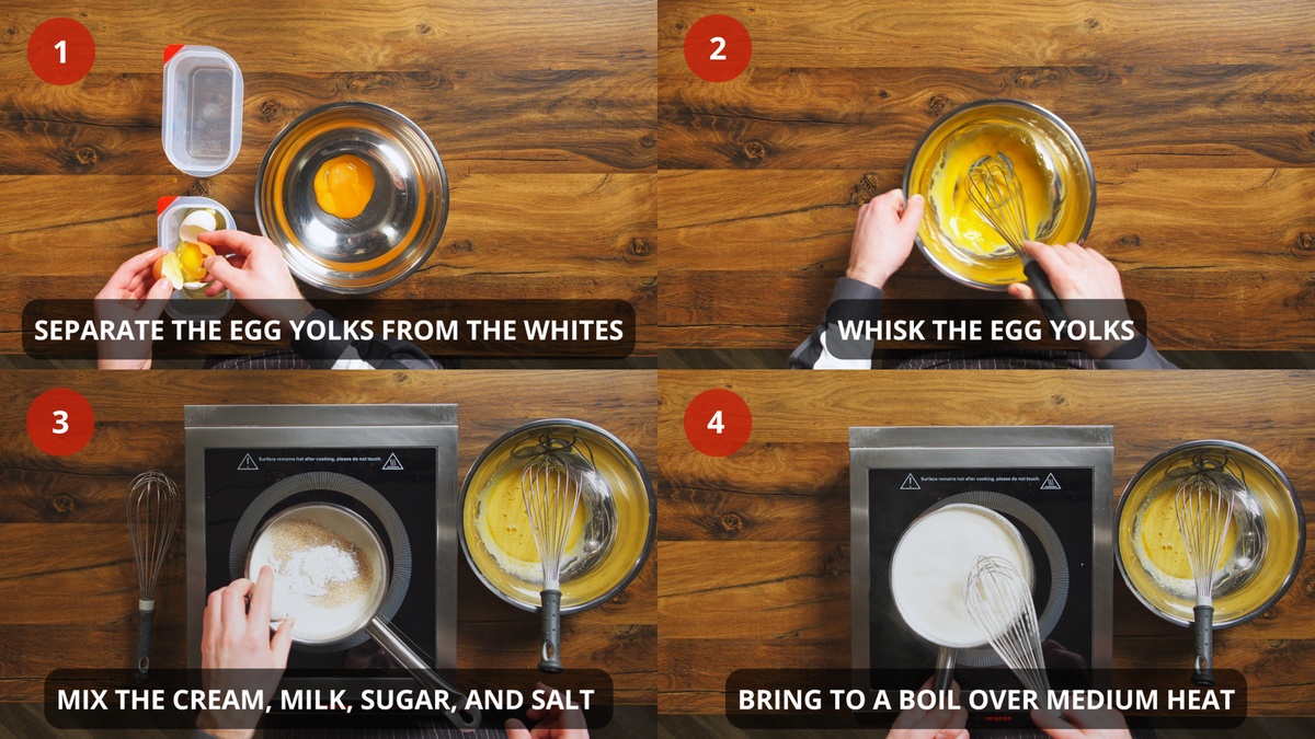 Vanilla Ice Cream recipe step by step 1-4