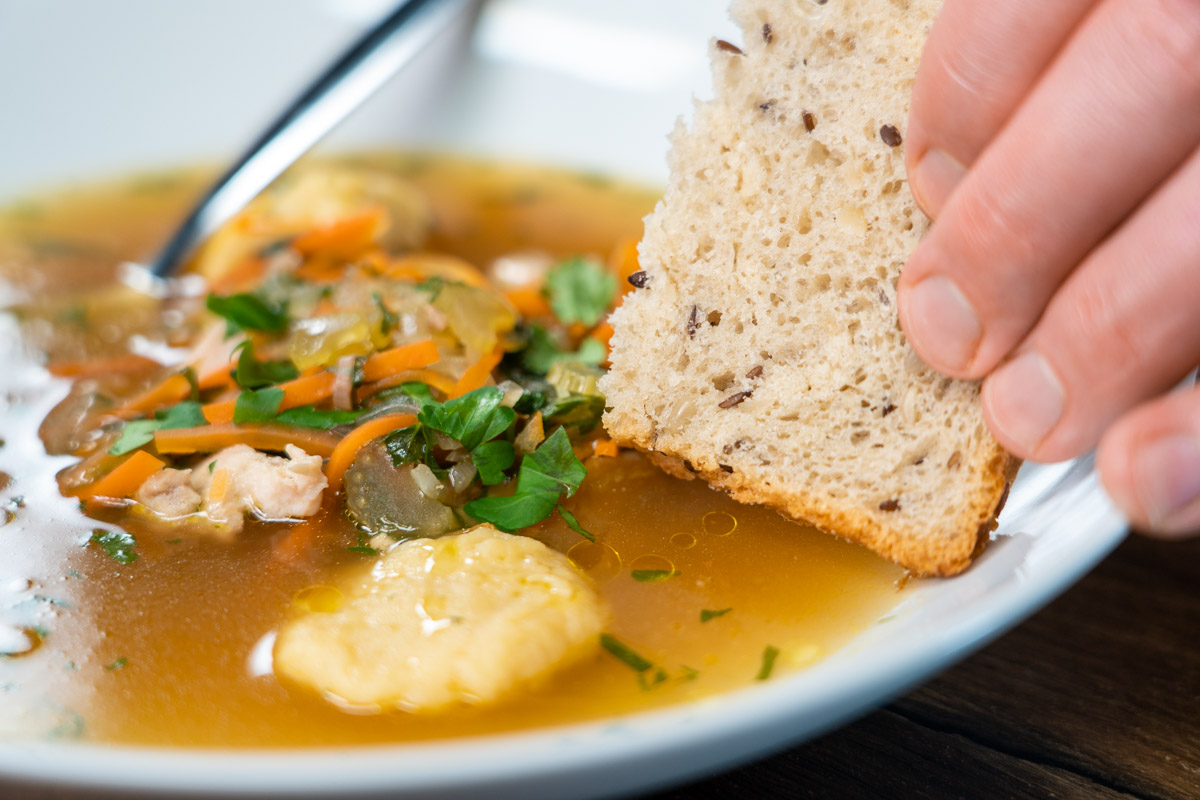 chicken soup and matzo balls