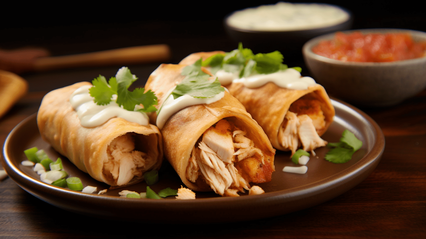 how to cook Chicken Chimichangas with Sour Cream Sauce