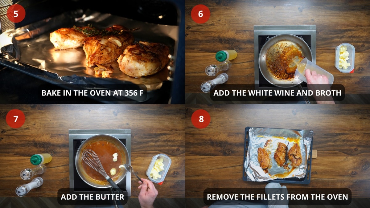 Baked Chicken Breasts step by step Recipe 5-8