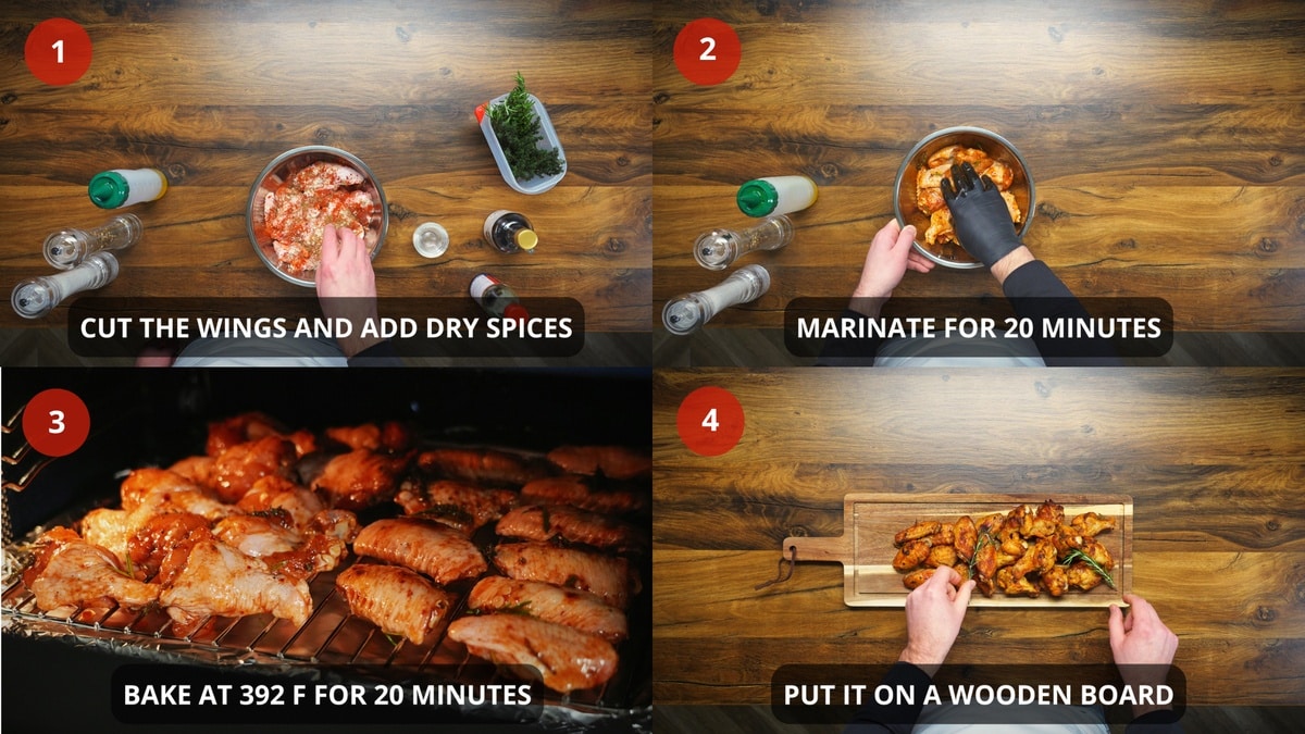 Baken wings step by step recipe 1-4