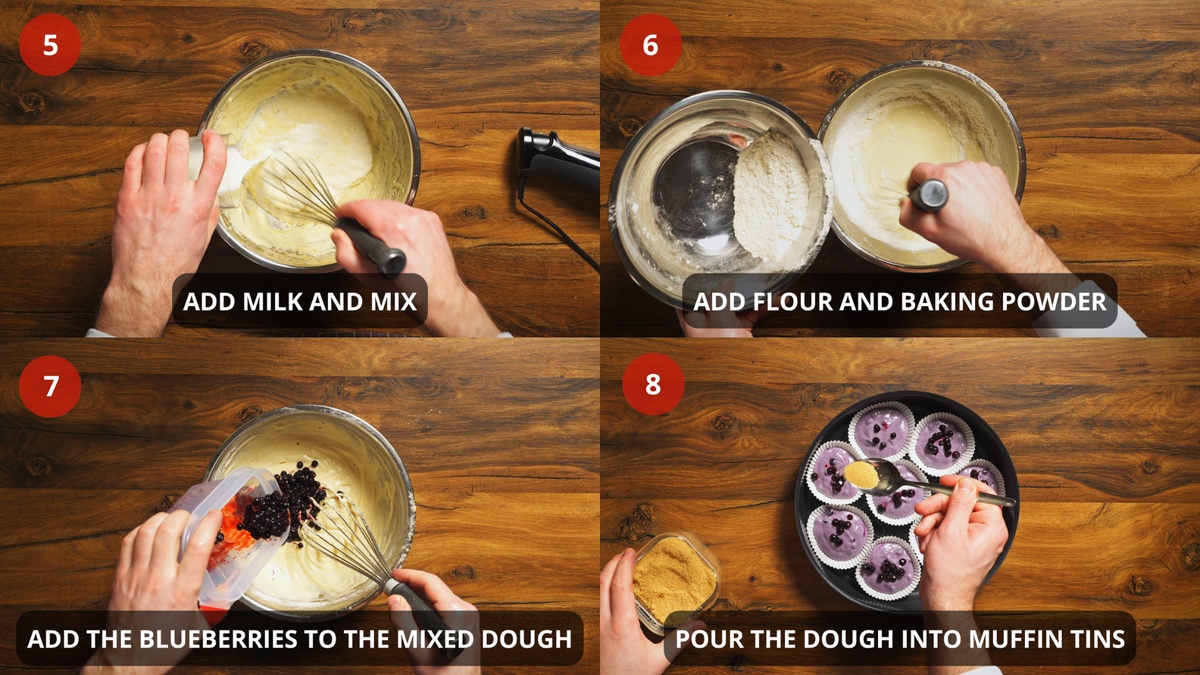 Blueberry Muffins Recipe Step By Step 5-8