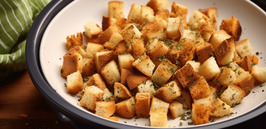 Croutons in the Air Fryer step by step recipe