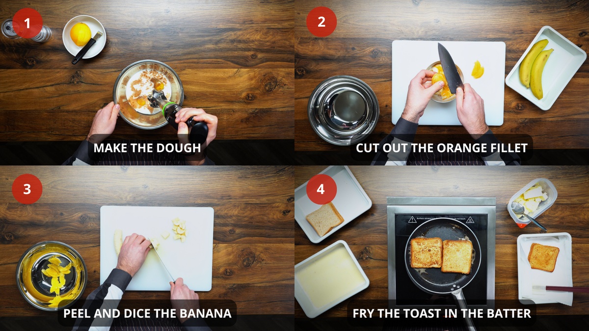 French Toast - how to make a french toast 1-4