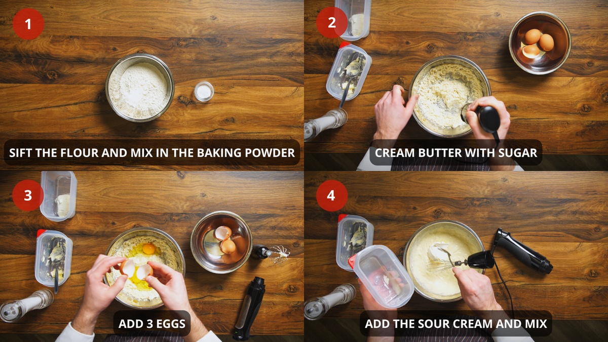 Sock it to Me Cake Recipe Step by step 1-4