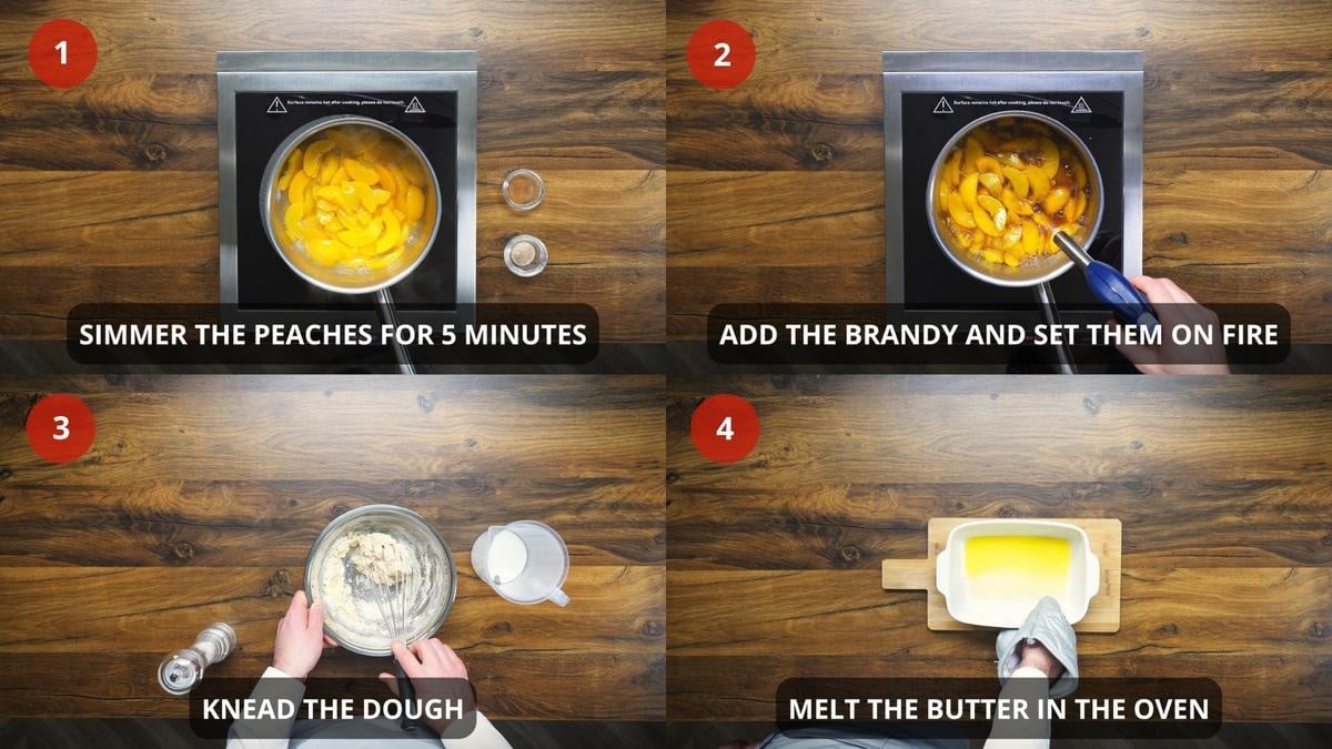 peach cobbler recipe step by step 1-4