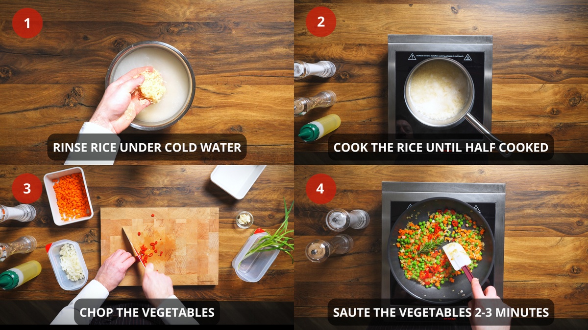 Fried Rice recipe step by step 1-4