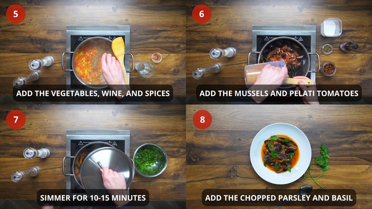 Mussels recipe step by step 5-8