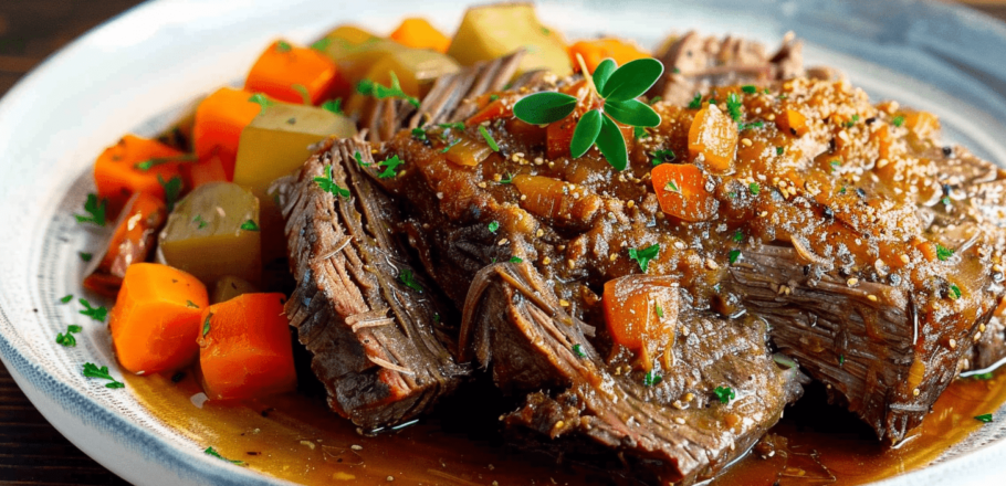 pot roast in a slow cooker