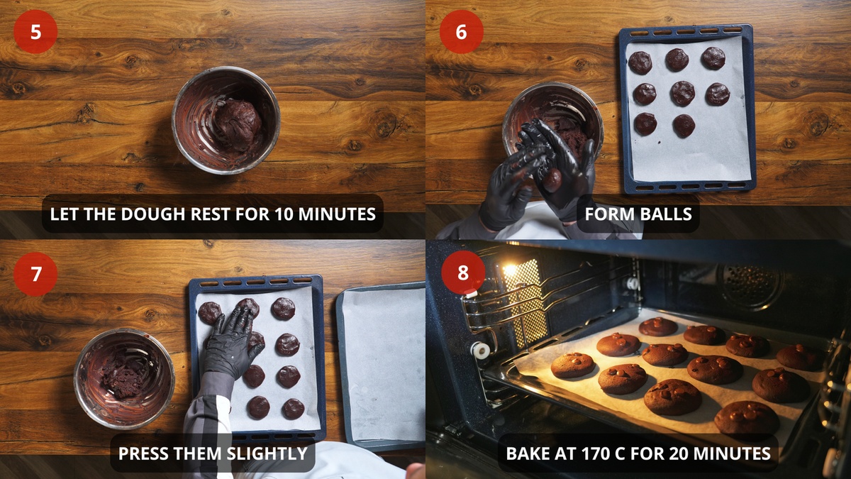 Chocolate cookies recipe step by step 5-8