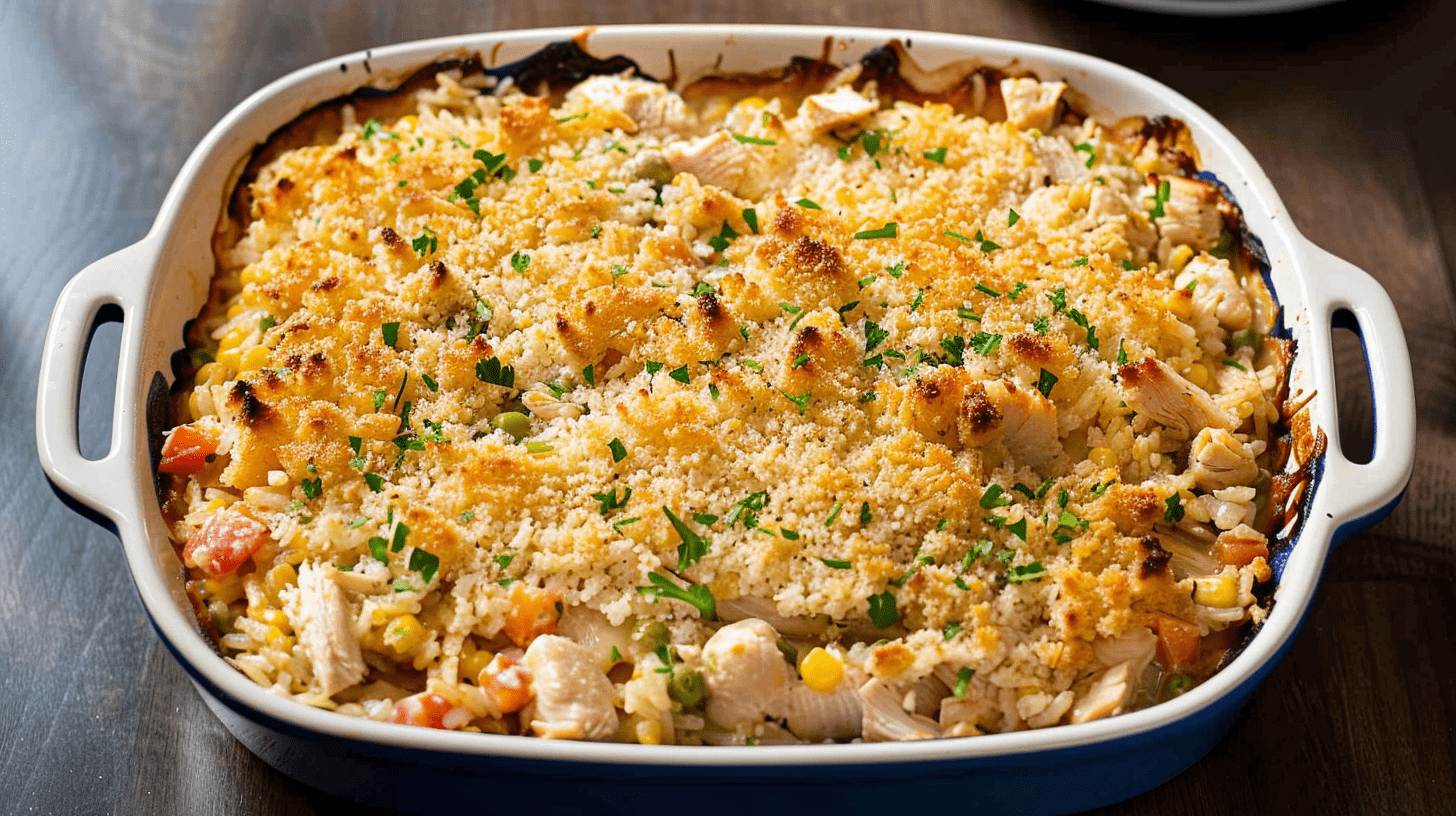 casserole with rice and chicken