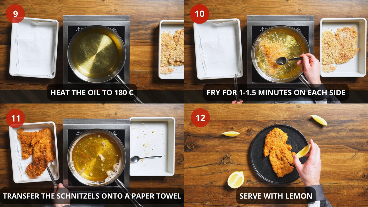 chicken schnitzel step by step recipe 9-12