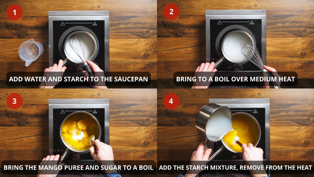 mango sorbet recipe step by step 1-4