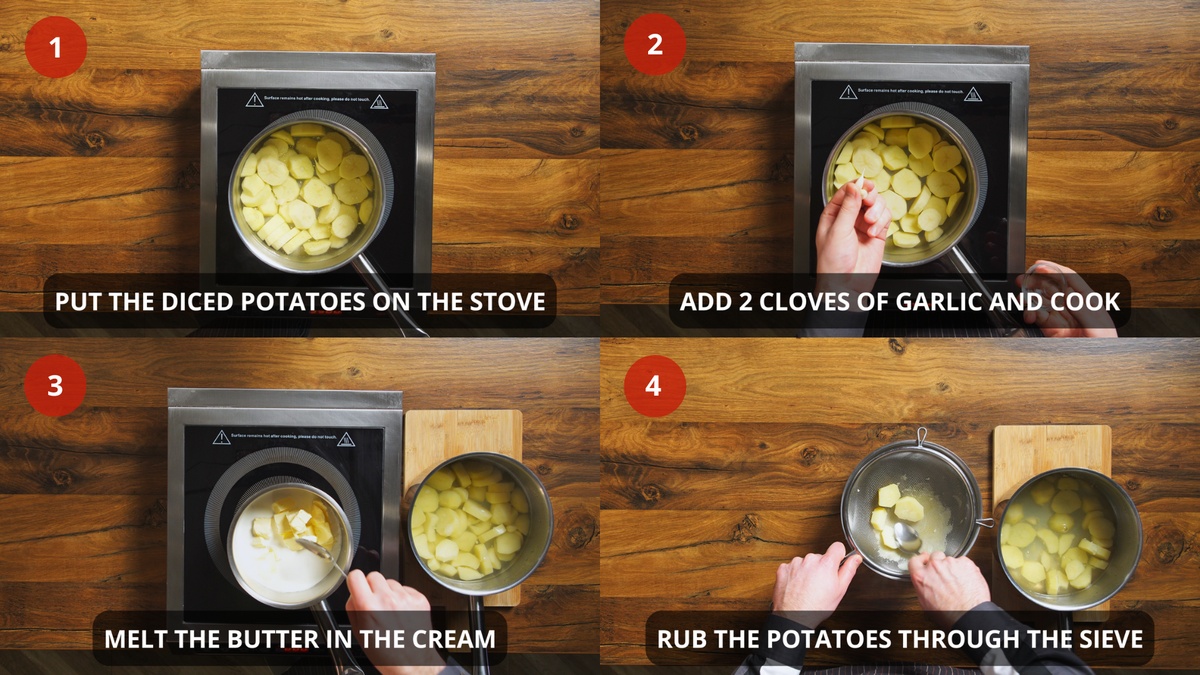Mashed potatoes recipe step by step 1-4