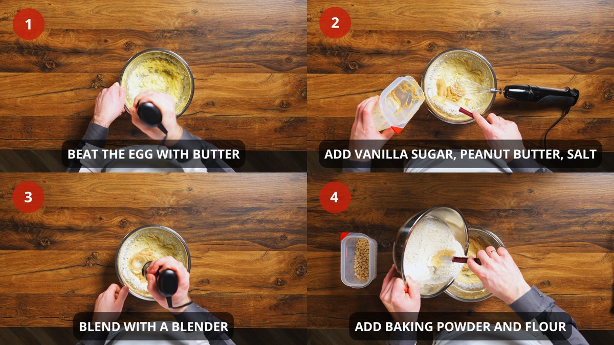 Peanut cookies recipe step by step 1-4