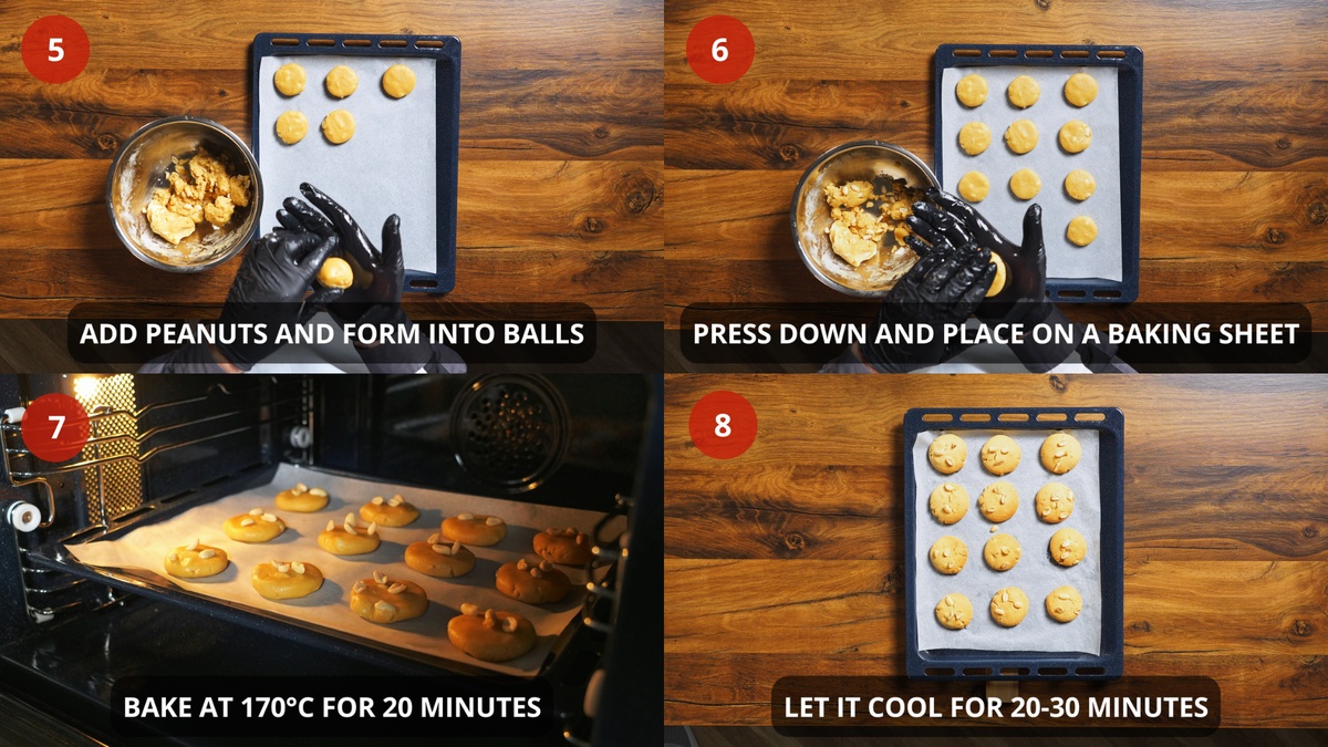 Peanut cookies recipe step by step 5-8