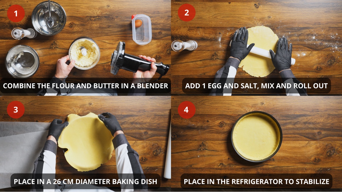 Quiche Lorraine recipe step by step 1-4