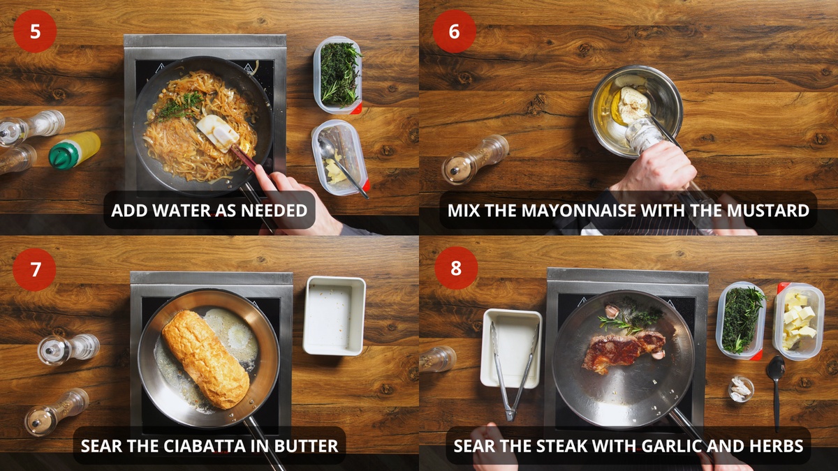 Steak Sandwich recipe step by step 5-8