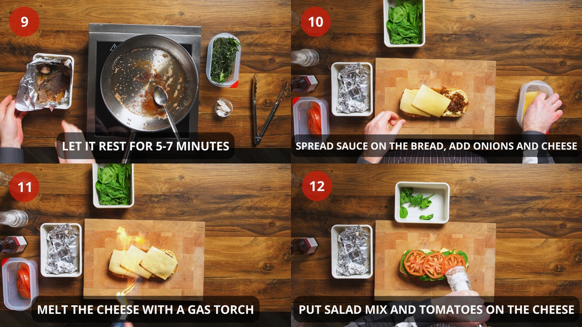 Steak Sandwich recipe step by step 9-12