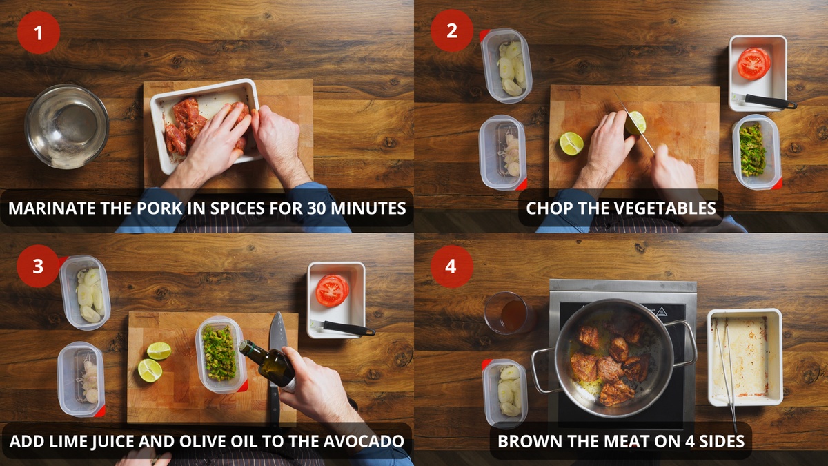 pork taco recipe step by step 1-4