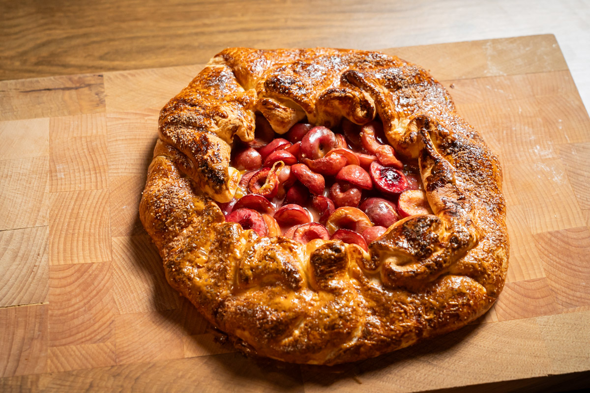 homemade puff pastry cherry pie