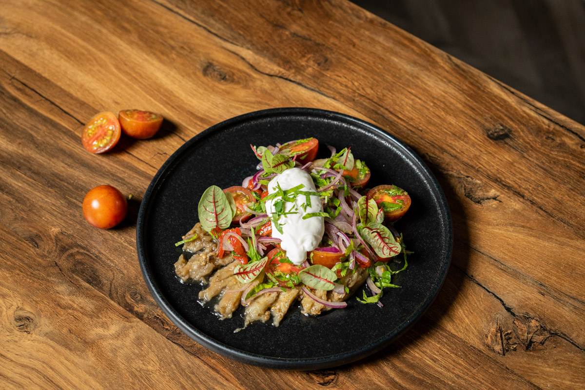 how to make easy eggplant and tomato salad