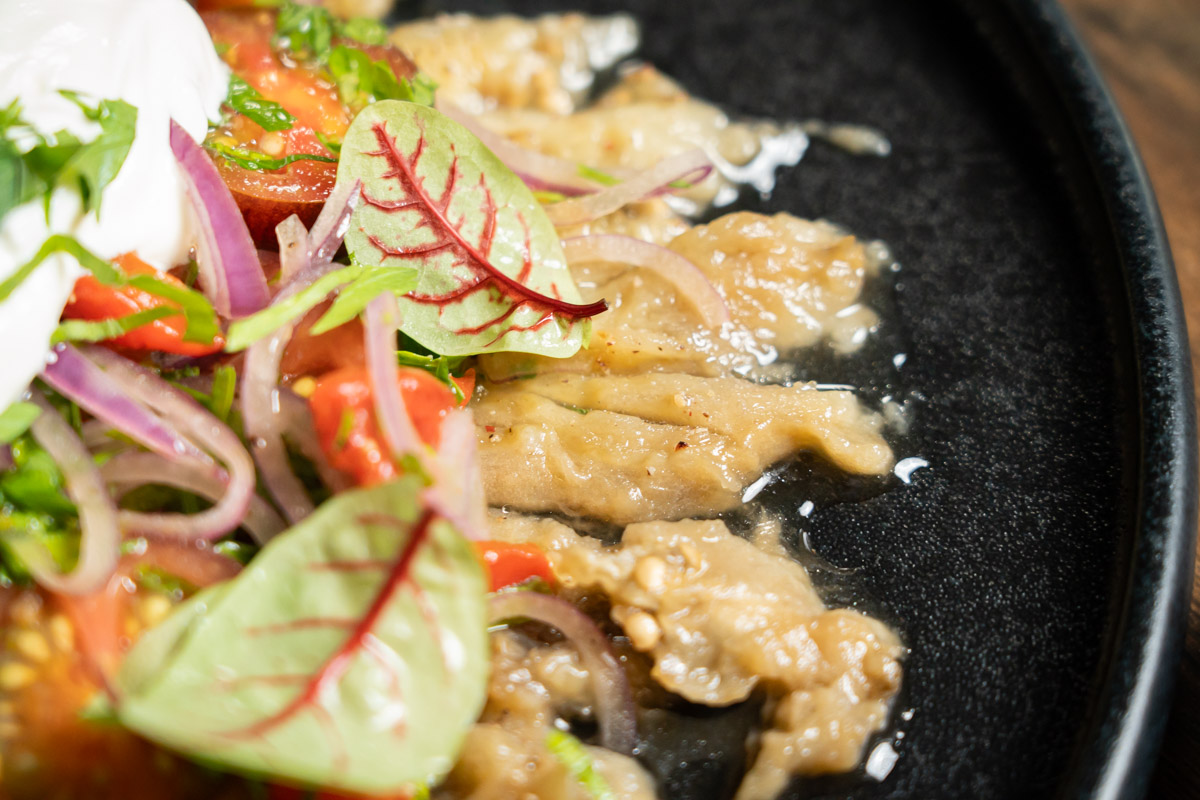 recipe for homemade eggplant and tomato salad