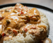 quick recipe for chicken with rice in soy and cream sauce